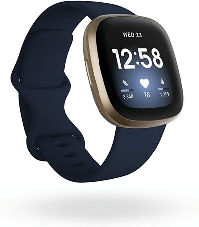 Fitbit Versa 3 Health & Fitness Smartwatch with GPS 24/7 Heart Rate Midnight Blue/Gold