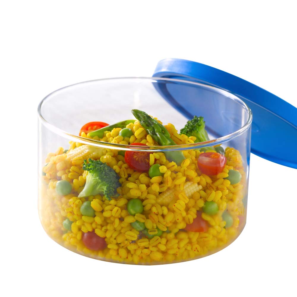 Borosil IH22CT02180 Cook & Store With Plastic Lid 800 ml Pack of 12