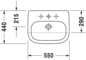 Duravit D-Code Semi-recessed washbasin Model No. :  033955