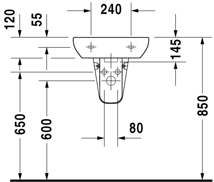 Duravit D-Code Handrinse basin Model No. :  070545