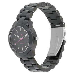 Fastrack Trendies Black Dial Plastic Strap Watch NP68006PP01
