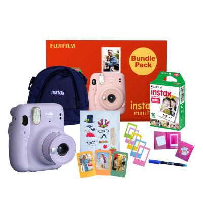 Fujifilm Instax Mini 11 Instant Film Camera Bundle Lilac Purple