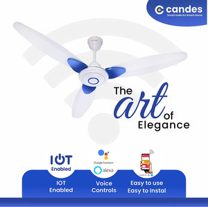 Candes IOT Smart Wi-Fi - Works With Alexa, Google Assistant, Remote & Candes App (White Blue)