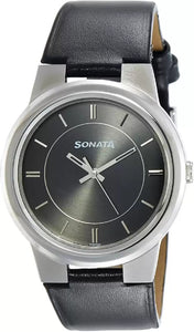 Sonata Analog Black Dial Men's Watch NK7121SL01