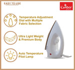 Load image into Gallery viewer, Candes Light Weight Electric Dry Iron White 100% Non Stick Teflon Coating
