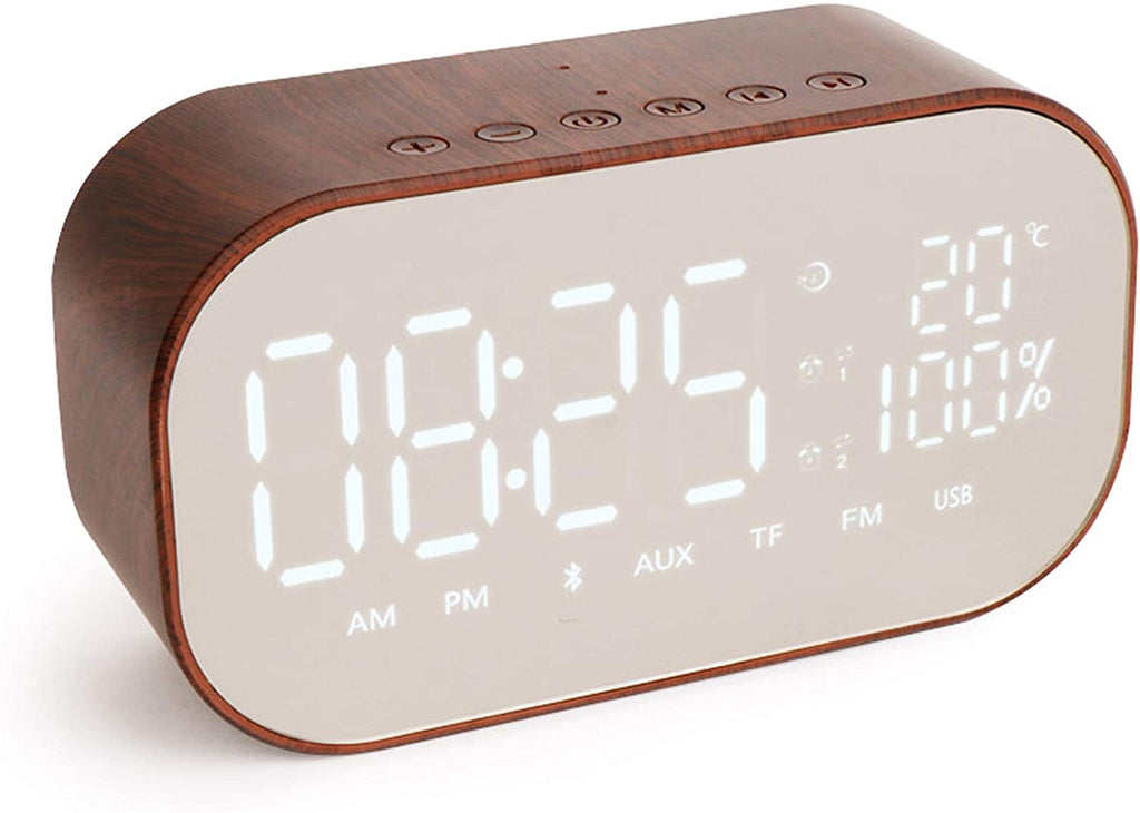 Sound Panda SNP-W8 LED Digital Clock with FM Radio Walnut