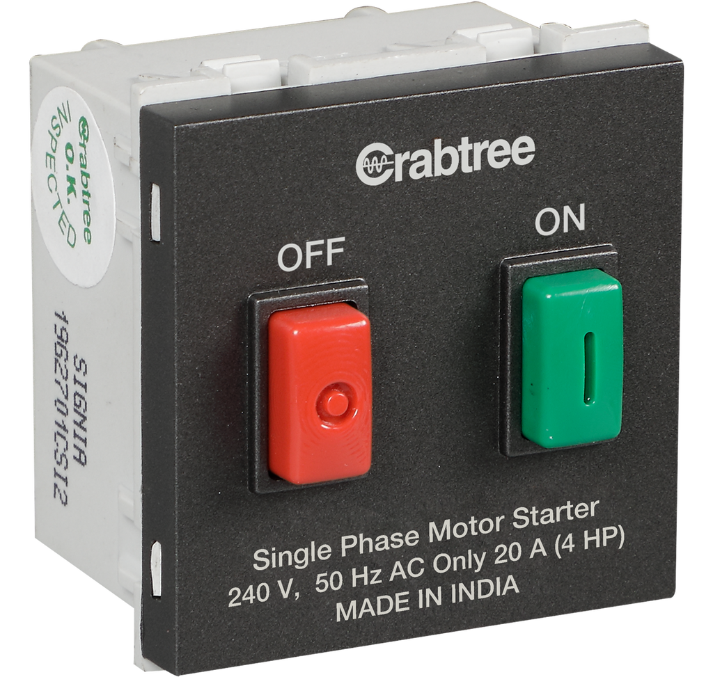 Crabtree Motor Starter Grey Pack of 10