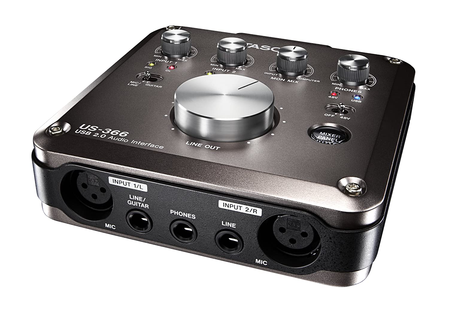 Tascam US 366 USB 2.0 Audio MIDI Interface With DSP Mixer