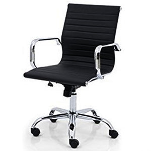 Revolving Chair with Back Support (Black)