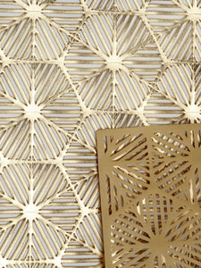 Detec™ Hosta Geometric Golden Shaped Leatherite Rectangular Table Place Mats