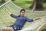 Load image into Gallery viewer, Hangit White Polyester Single XL Outdoor Rope Hammock 120 cm x 335 cm

