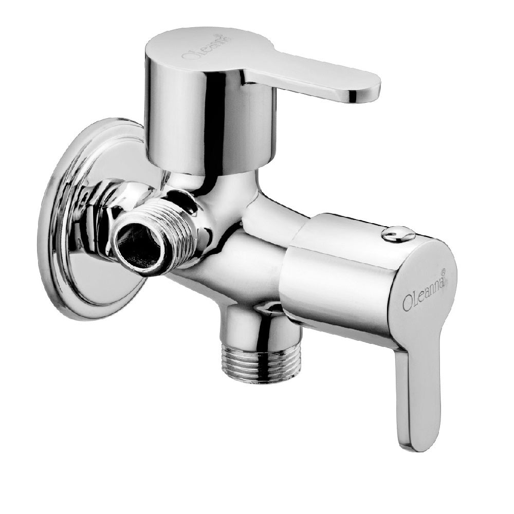 Oleanna Fusion Brass 2 In 1 Angle Valve With Wall Flange