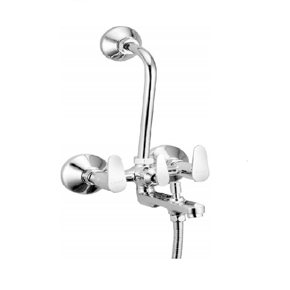 Oleanna Nova Brass 3 in 1 Wall Mixer With L Bend