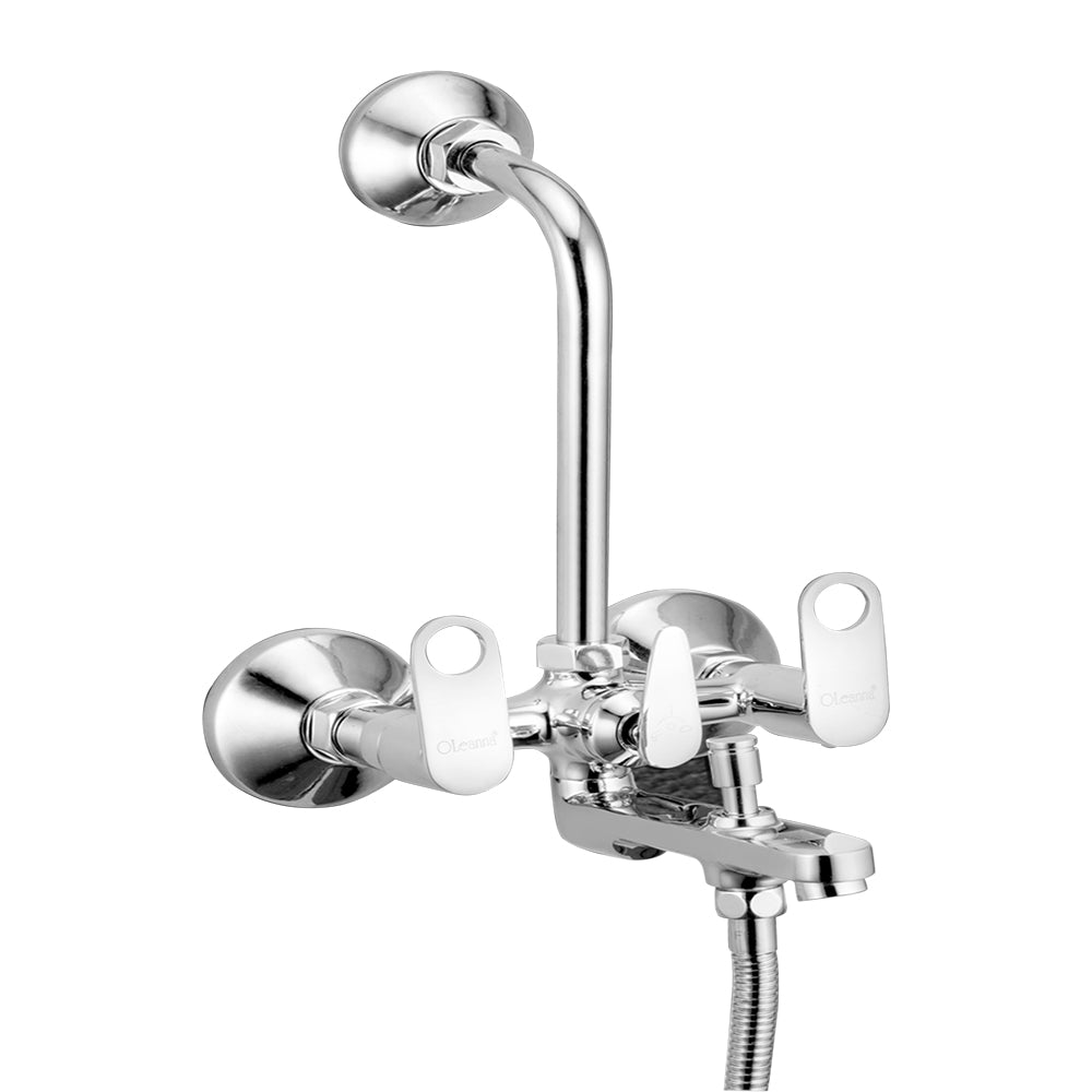 Oleanna Prime Brass 3 in 1 Wall Mixer With L Bend