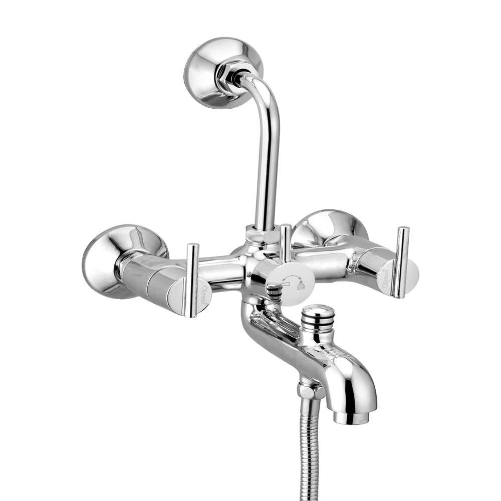Oleanna Victoria Brass 3 in 1 Wall Mixer With L Bend