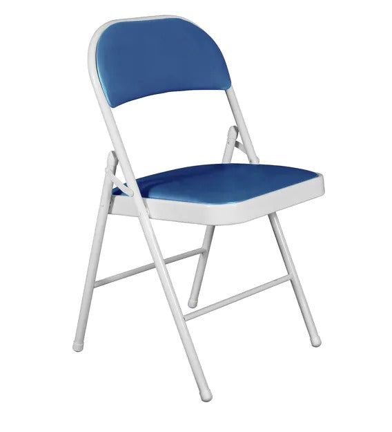 Metal Chair - White & Royal Blue Color