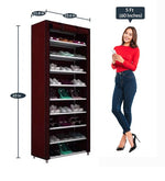 Load image into Gallery viewer, Detec™ 9 Layer Shoe Rack in Brown Color 
