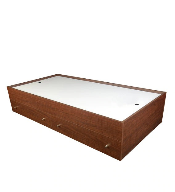 Detec™ Single Size Bed with Drawer Storage in Suede Finish
