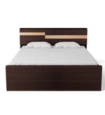 Load image into Gallery viewer, Detec™ Queen Size Bed with Headboard Storage in Walnut Finish
