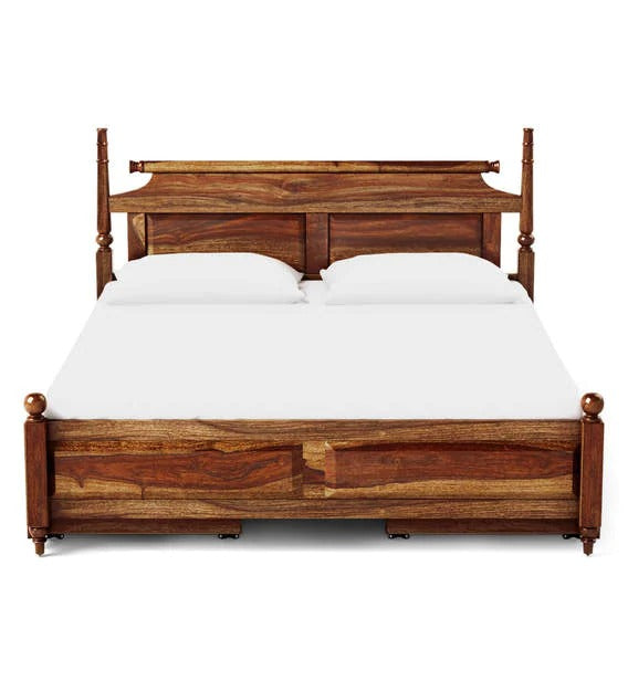 Detec™ Solid Wood Queen Size Bed With Storage