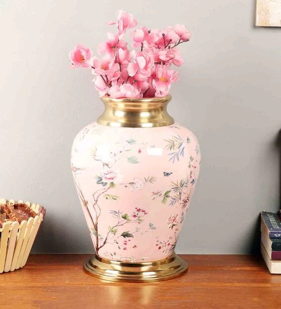 Detec Brass Pink Vase - Rishan Lifestyle