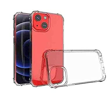 Open Box, Unused Amazon Brand - Solimo Mobile (Soft & Flexible Shockproof Back Cover with Cushioned Edges) Transparent for iPhone 13 Clear