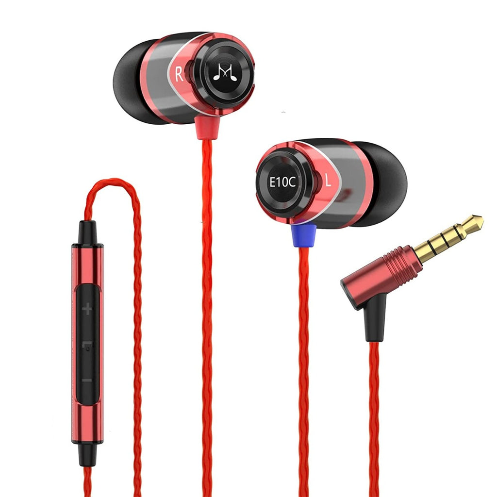 Open Box Unused Soundmagic E10C in-Ear Wired Headphones with Mic (Red)