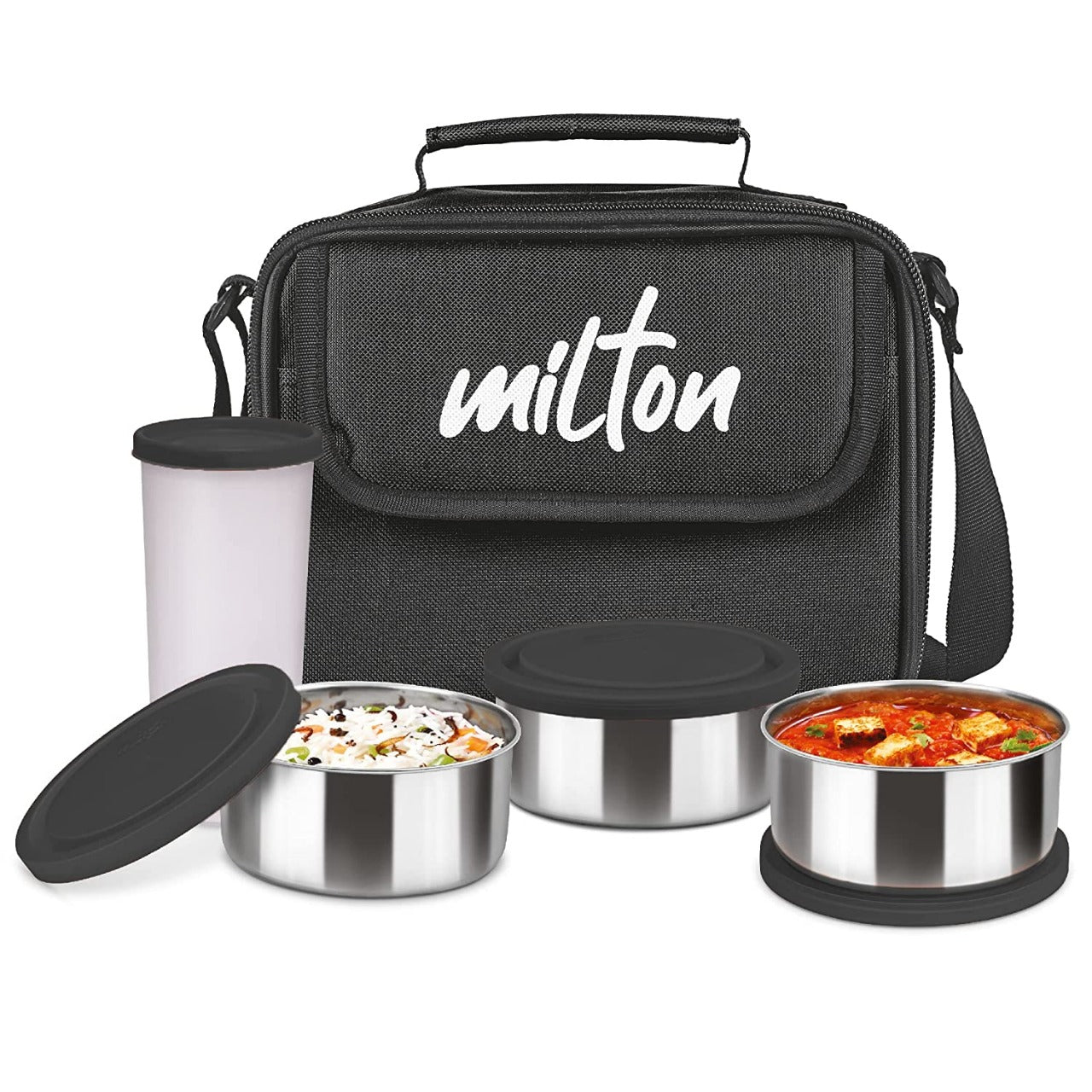 MILTON New Steel Combi Food Grade Light Weight Dishwasher Safe Easy to Carry Leak Proof Lunch Box, Pack of 5