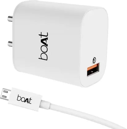 Boat Wall Charger 18W QC Plus PD Micro TypeC White Cable Included
