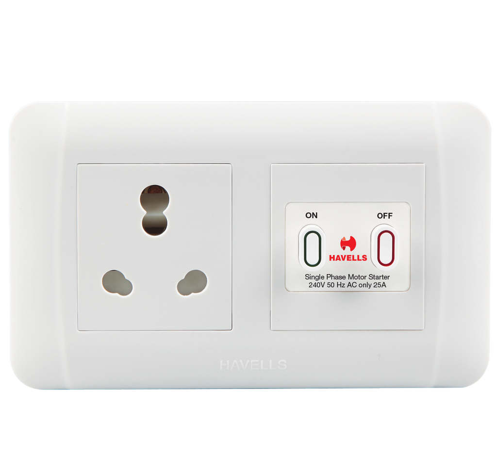 Havells Power Unit Support Modules White Poly Carbonate Oro Modular Range