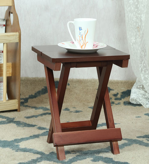Detec™ Classi Teak Wood Foldable Table - Dark Brown