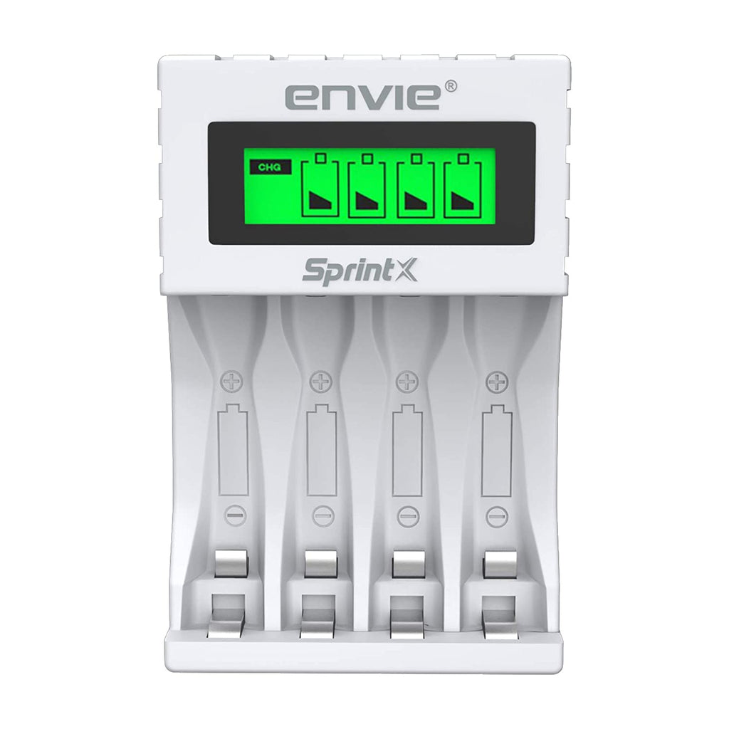 Open Box, Unused ENVIE® (ECR 11 MC) SprintX Ultra Fast Charger for Rechargeable Batteries AA & AAA Ni-mh