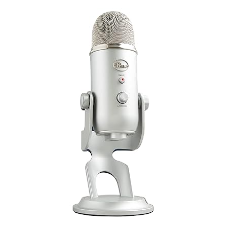 Open Box Unused Blue Yeti USB Microphone for Recording Streaming Stand,Plug and Play-Silver