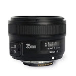 गैलरी व्यूवर में इमेज लोड करें, Nikon DSLR कैमरों के लिए प्रयुक्त Yongnuo YN35mm F2 लेंस 1:2 AF/MF वाइड-एंगल फिक्स्ड/प्राइम ऑटो फोकस लेंस - काला
