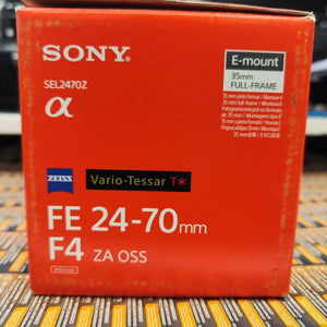 Used Sony SEL2470Z E Mount Full Frame Vario Tx 24-70mm F4.0 Zeiss Zoom Lens Black