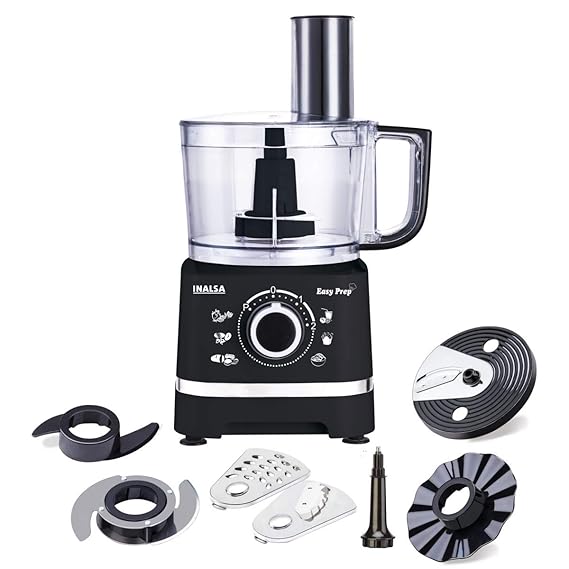 Open Box Unused Inalsa Food Processor for Kitchen with 800 W Copper Motor 1.4 L Main Bowl Capacity