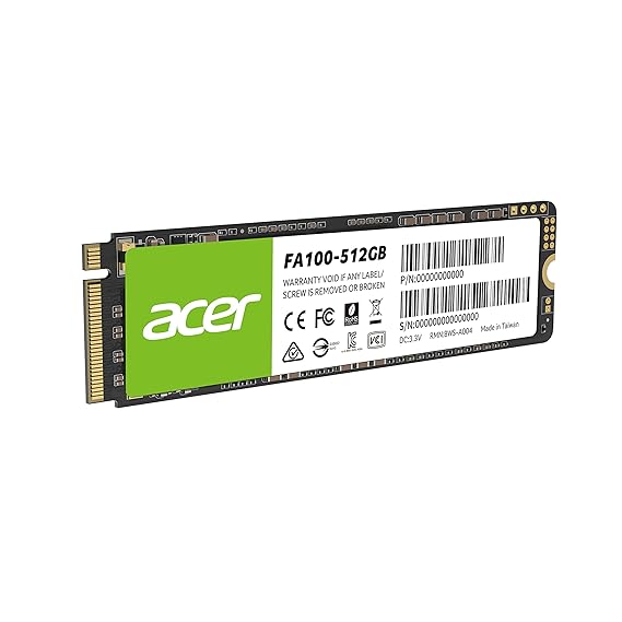 Open Box Unused Acer FA100 512GB PCIe Gen3 x4 NVMe 3D NAND SSD M.2 Internal SSD-3200MB/s R, 2200MB/s W Speed