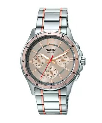 Casio Enticer Two-Tone Multi-Dial Men's Watch A1651 MTP-1374HRG-9AVIF