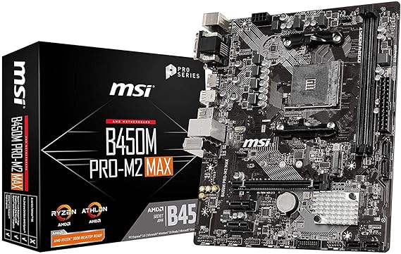 Open Box Unused MSI B450M PRO-M2 Max Micro-ATX Gaming Motherboard