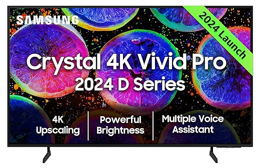 Open Box Unused Samsung 108 cm (43 inches) D Series Crystal 4K Vivid Pro Ultra HD Smart LED TV UA43DUE77AKLXL Black