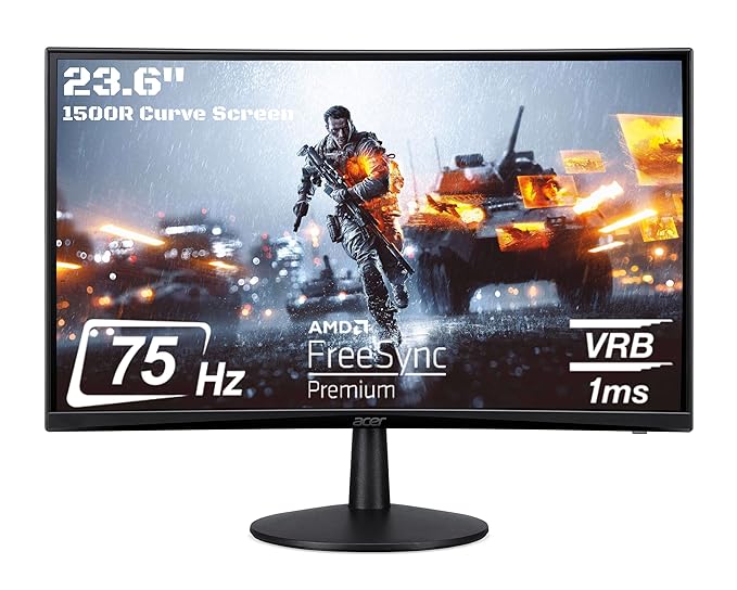 Open Box Unused Acer ED240Q 23.6 inch (59.94 cm) LED 1920 x 1080 Pixels Full HD Backlit LED Curved Monitor