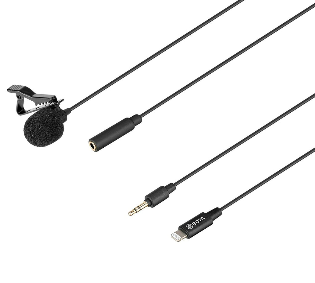 Open Box Unused Boya by-M2 Clip-on Lavalier Microphone Lightning Port Pack of 3