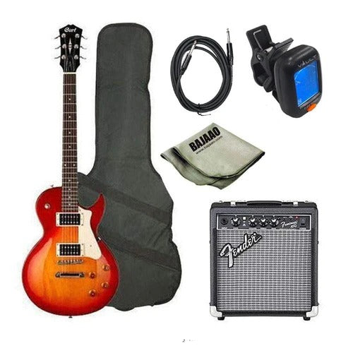 Cort CR100 Les Paul Style Standard Electric Guitar Bundle