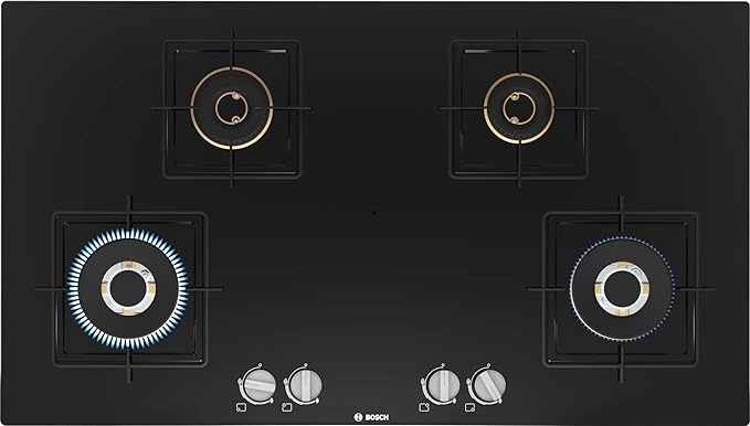 Bosch Series 4 Gas Hob 90 Cm Tempered Glass Black PNF9B6F10I