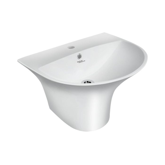 Hindware Wall Mounted Semi Circle Shaped White Basin Area Kylis 91053