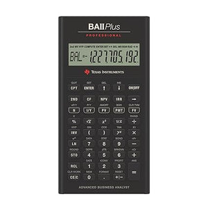 Open Box Unused Texas Instruments BA II Plus Professional Calculator Prompt 10-Digit Display
