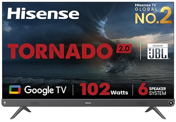 Open Box Unused Hisense 139 cm (55 inches) Tornado 2.0 Series 4K Ultra HD Smart LED Google TV 55A7H