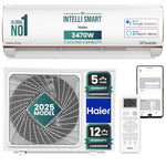 Load image into Gallery viewer, Open Box, Unused Haier 1 Ton 4 Star Smart Split AC 3470W, Copper, Wi-Fi, 4-Way Swing, 7 in 1 Convertible, Anti Bacterial Filter, Cools at 60°C Temp, 20 Mtr. Air Throw HSU13K-PYFR4BN-INV, 2025 Model White
