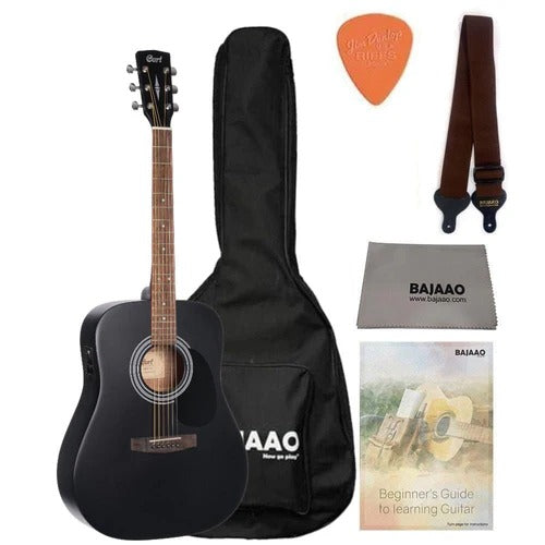 Cort AD810E Dreadnought Electro Acoustic Guitar with Gigbag, Strap, Polishing Cloth, Pick and Ebook