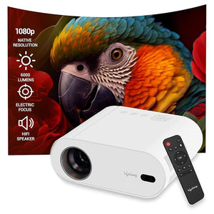 Open Box Unused Lifelong TruePixel Smart Projector for Home, Native 1080p Full HD with 4K Support